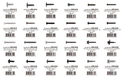 Auto Body Trim Screw Assortment Kit | Total Parts: 24 | Total Pieces: 140