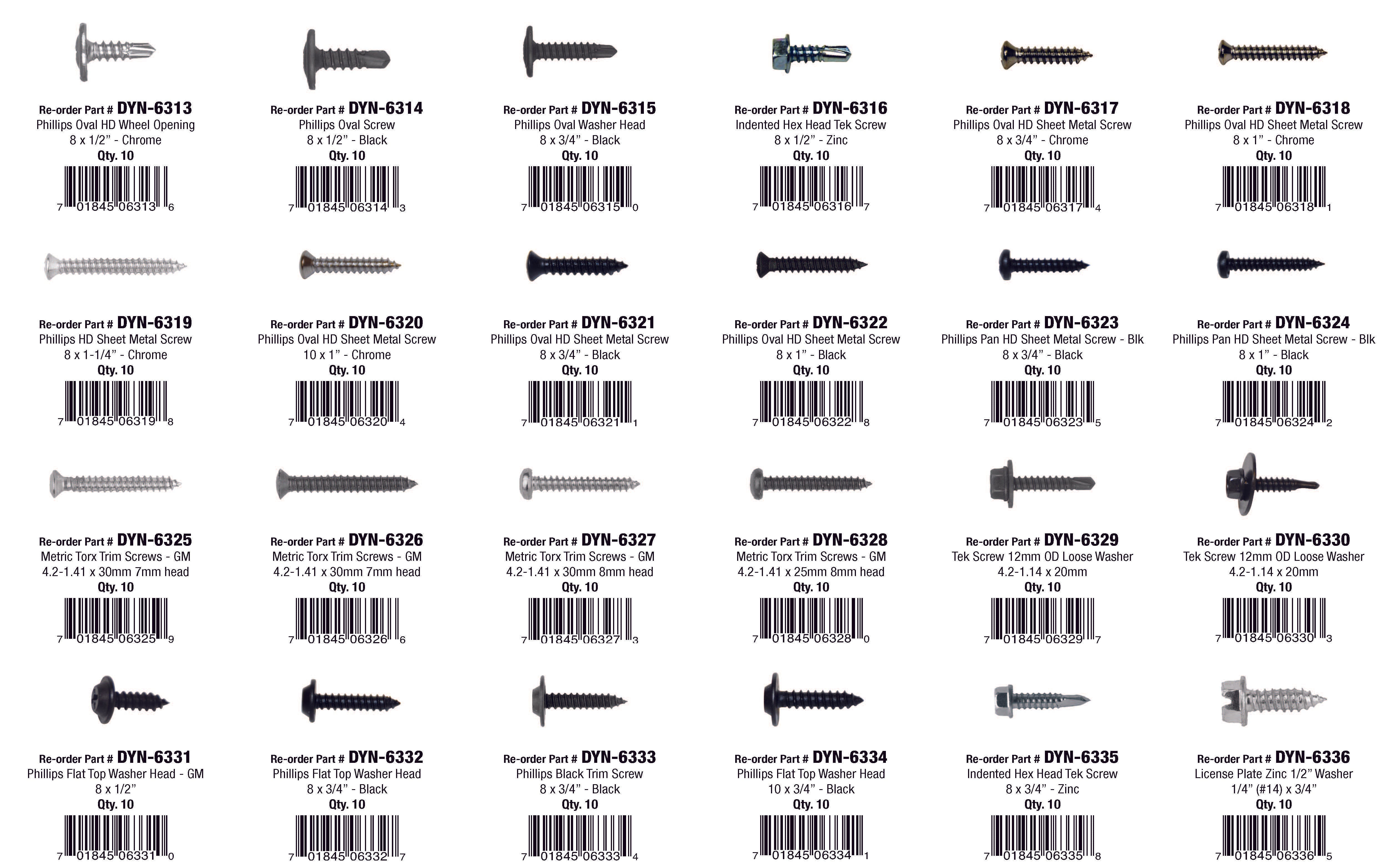 Auto Body Trim Screw Assortment (140 Total Pieces)