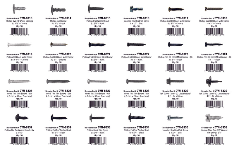 Auto Body Trim Screw Assortment (140 Total Pieces)