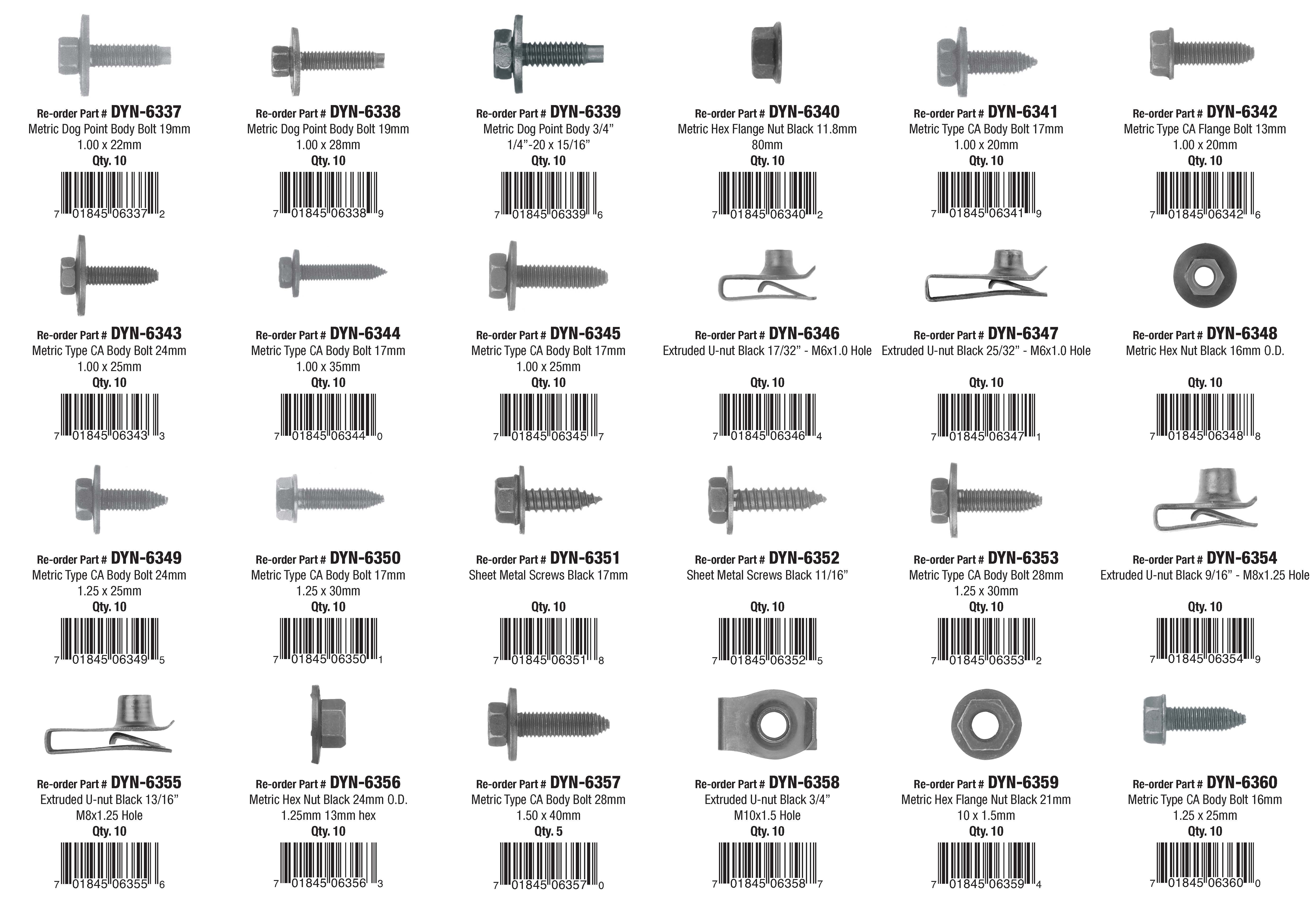 Auto Body Bolts Assortment Kit (135 Total Pieces)