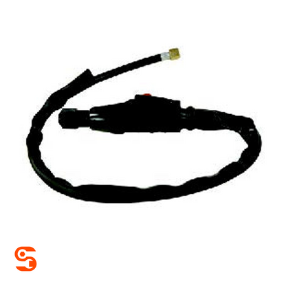 Black low speed tire repair buffer tool with attached flexible cable and small connector