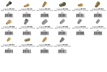 Master Cylinder Brake Line Adapter Assortment | Total Part Numbers: 16 | Total Pieces: 80