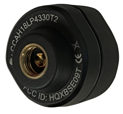 Dynamic DY-BLE-E external retrofit TPMS sensor that screws onto a metal valve stem
