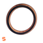 Single copper crush drain plug gasket ring with a rounded profile on a white background