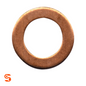 Copper M14 drain plug gasket with flat circular washer shape and central hole