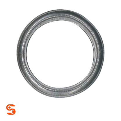 Silver steel foldover drain plug gasket ring with circular opening