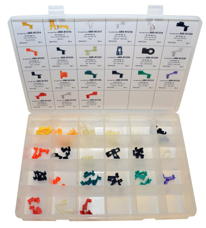 Door Locks & Hood Prop Clips Assortment Kit | Total Parts: 21 | Total Pieces: 63