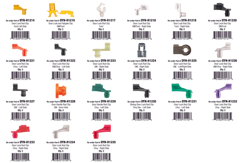 Door Locks & Hood Prop Clips Assortment (63 Total Pieces)