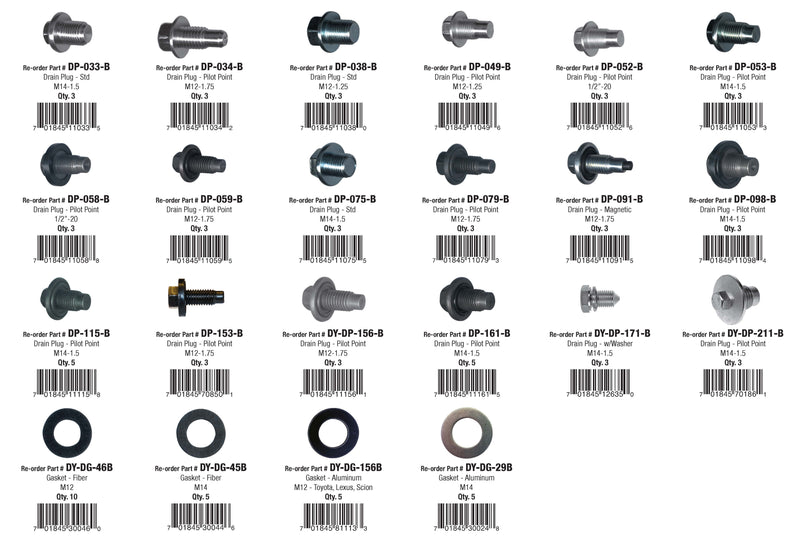 Drain Plug and Gasket Assortment (88 total pieces)