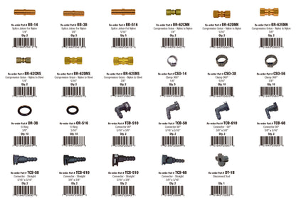 Fuel Line Repair Parts Assortment (86 Total Pieces)