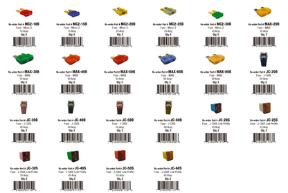 Pro Fuse Assortment - Micro2, MAXI & JCase Fuses (65 Total Pieces)