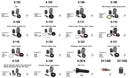 OEM TPMS Valve Stem Assortment (350 Total Pieces)