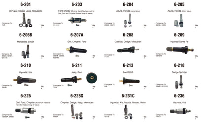 OEM TPMS Valve Stem Assortment (52 Total Pieces)