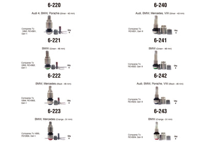 OEM TPMS EURO Valve Stem Assortment (32 Total Pieces)