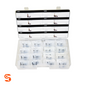 OEM TPMS EURO valve stem assortment in clear plastic case with labeled compartments and 32 packaged pieces