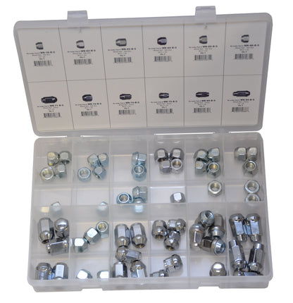 Steel Wheel Lug Nut Assortment A | Total Parts: 12 | Total Pieces: 60