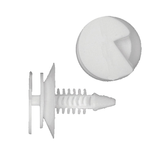 Natural Nylon Door Panel Trim Retainer Clips | Fits Hole Size: 1/4" | Head Diam: 7/8" | Stem Size: 3/4" | GM 1978-on | OEM# 3065575