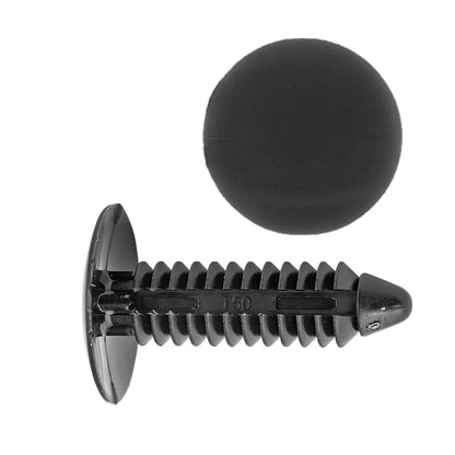 Black Nylon Battery Post Cable Splash Shield Retainer Clips | Fits Hole Size: 1/4" | Head Diam: 11/16" | Stem Size: 1-1/16" | GM / Ford 1980-on | OEM# 10121502, 390018S