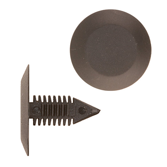 Black Nylon Door Panel Trim Retainer Clips | Fits Hole Size: 1/4" | Head Diam: 25/32" | Stem Size: 5/8"