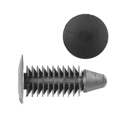 Black Nylon Weatherstrip Shield Retainer Clips | Fits Hole Size: 13/64" | Head Diam: 3/8" | Stem Size: 5/8" | Chrysler Neon / GM 1996-on