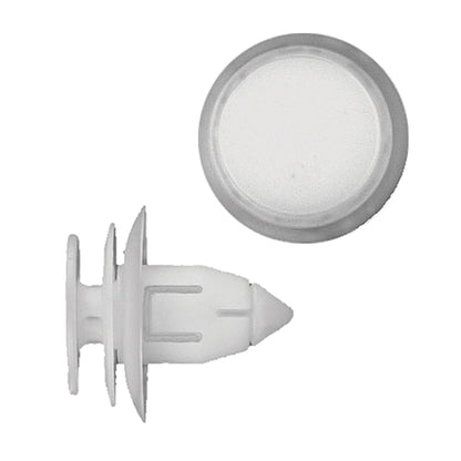 Natural Nylon Door Panel Trim Retainer Clips | Fits Hole Size: 8.5mm | Head Diam: 20mm | Stem Size: 8mm | Chrysler Van 1998-on | OEM# 6505292AA