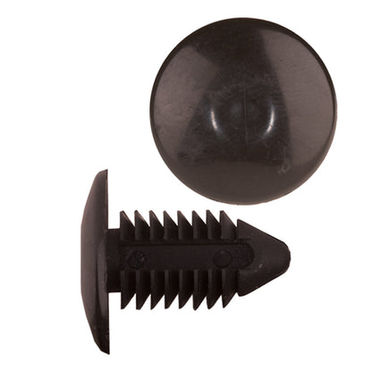 Black Nylon Front End Stone Shield Retainer Clips | Fits Hole Size: 3/8" | Head Diam: 7/8" | Stem Size: 13/16" | GM 1981-on | OEM# 22512276