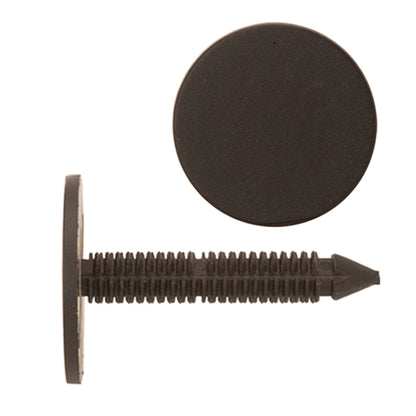 Black Nylon Trim Panel Shield Retainer Clips | Fits Hole Size: 1/4" | Head Diam: 1" | Stem Size: 1-7/16" | GM Trucks 1981-on | OEM# 14027471