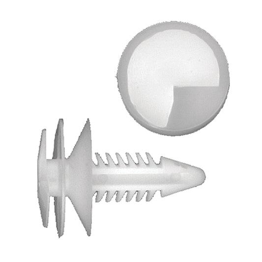 Natural Nylon Door Panel Trim Retainer Clips | Fits Hole Size: 1/4" | Head Diam: 3/4" | Stem Size: 3/4" | Camaro / Firebird 1989-on | OEM# 20374473, 12337920