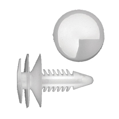 Natural Nylon Door Panel Trim Retainer Clips | Fits Hole Size: 1/4" | Head Diam: 3/4" | Stem Size: 3/4" | Camaro / Firebird 1989-on | OEM# 20374473, 12337920