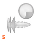 Natural nylon door panel trim retainer clip with round head and barbed stem