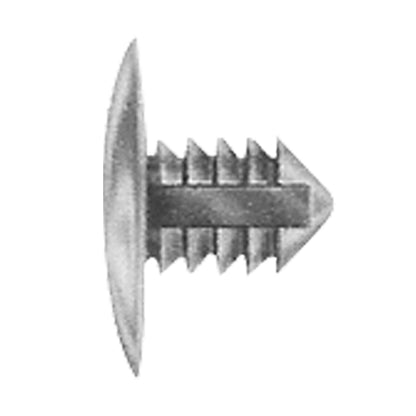 Black Nylon Fender / Bumper / Seat / Carpet Trim Shield Retainer Clips | Fits Hole Size: 6.3mm | Head Diam: 18.5mm | Stem Size: 11mm | GM / Ford / Chrysler 1991-on | OEM# 1018230, 6501301, 6033018