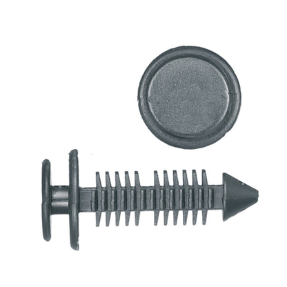 Black Nylon Seat Back Panel Retainer Clips | Fits Hole Size: 9/32" | Head Diam: 5/8" | Stem Size: 5/8" | Ford 1977-on | OEM# 387182S