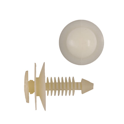 Natural Nylon Door Panel Trim Retainer Clips | Fits Hole Size: 1/4" | Head Diam: 25/32" | Stem Size: 9/16" | Chrysler 1995-on | OEM# 6504014