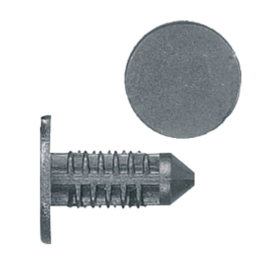 Black Nylon Weatherstrip Shield Retainer Clips | Fits Hole Size: 15/64" | Head Diam: 5 x 15mm | Stem Size: 10mm | Honda / Acura 1992-on | OEM# H915530-SP1-003
