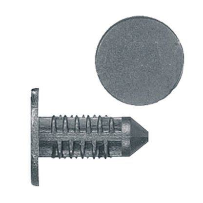 Black Nylon Fascia Shield Retainer Clips | Fits Hole Size: 3/16" | Head Diam: 7/16" | Stem Size: 1/2" | Mustang / Capri 1984-on | OEM# N803170S