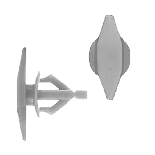 Black nylon weatherstrip shield retainer clip — DYN-6059