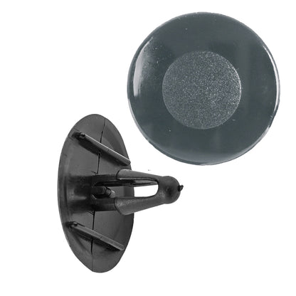 Black Nylon Hood Insulation Shield Retainer Clips | Fits Hole Size: 17/64" | Head Diam: 30mm | Stem Size: 17mm
