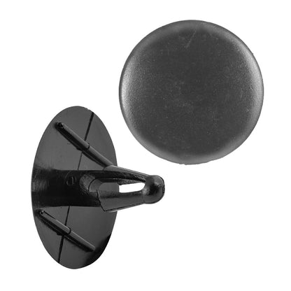 Black Nylon Hood Insulation Shield Retainer Clips | Fits Hole Size: 17/64" | Head Diam: 30mm | Stem Size: 17mm