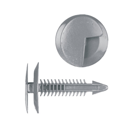 Black Nylon Trim Panel Retainer Clips | Fits Hole Size: 1/4" | Head Diam: 15/16" | Stem Size: 1-1/4" | GM 1987-on | OEM# 10126901