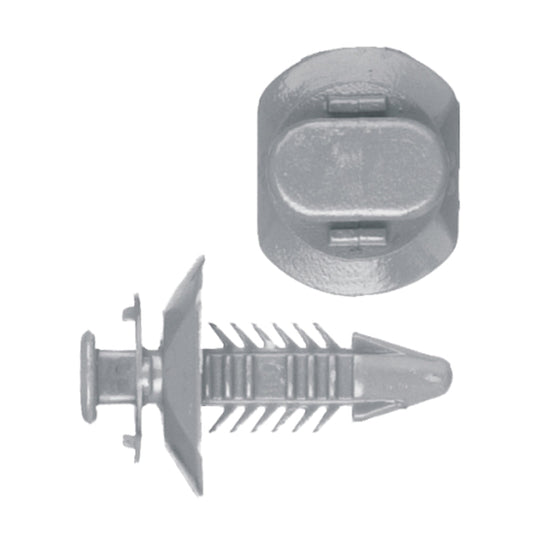 Black Nylon Trim Panel Retainer Clips | Fits Hole Size: 1/4" | Head Diam: 9/16"x11/16" | Stem Size: 3/4" | GM Truck 1976-on | OEM# 15545202, 15607165, 15612948
