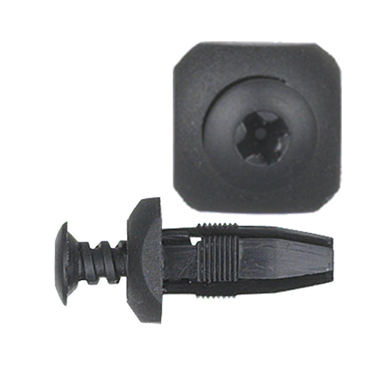 Black Nylon Push-Type Retainer Clips | Fascia / Trim & Grille | Fits Hole Size: 1/4" | Head Diam: 15/32" | Stem Length: 21/32" | Ford Aero / Escort / Lynx 1985-on | OEM# N803494S