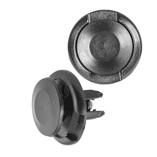 Black Nylon Push-Type Retainer Clips | Bumper | Fits Hole Size: 8mm | Head Diam: 20mm | Stem Length: 11mm | Acura / Honda / Mitsubishi 1994-on | OEM# 91512-SXO-003