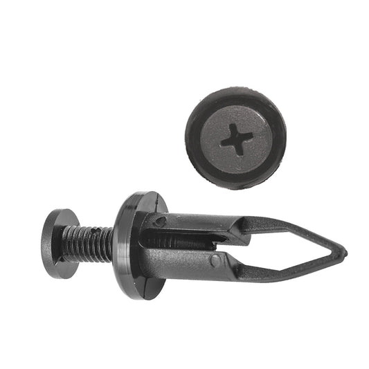 Black Nylon Push-Type Retainer Clips | Bumper Cover | Fits Hole Size: 9mm | Head Diam: 15mm | Stem Length: 27mm | Mazda LS400 | OEM# 90467-09093