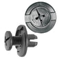 Black Nylon Push-Type Retainer Clips | Fits Hole Size: 8mm | Head Diam: 20mm | Stem Length: 9mm