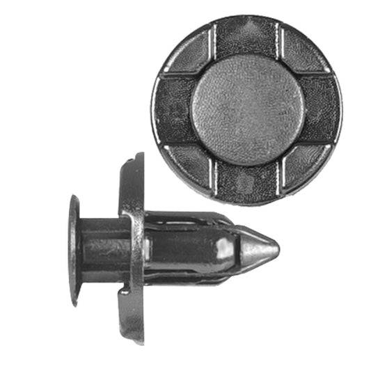 Black Nylon Push-Type Retainer Clips | Fits Hole Size: 8mm | Head Diam: 20mm | Stem Length: 9mm | Nissan Maxima / 300ZX | OEM# 01553-09321