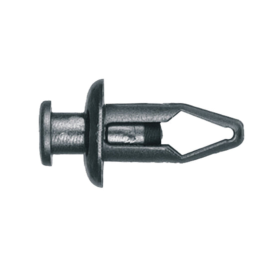 Black Nylon Push-Type Retainer Clips | Fits Hole Size: 5/16" (8mm) | Head Diam: 16mm | Stem Length: 20mm | Nissan | OEM# 76882-57A00