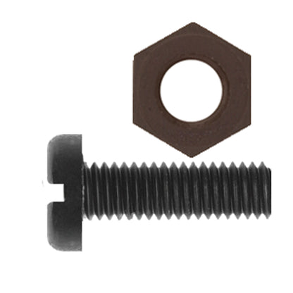 Black Nylon License Plate Screw Kit w/Hex Nut | Screw Size: 6-1.00 x 20mm