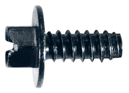 Black Slotted OD Washer Head License Plate Screw | Screw Size: 1/4" (#14) x 3/4" | Indented Hex: 5/16"
