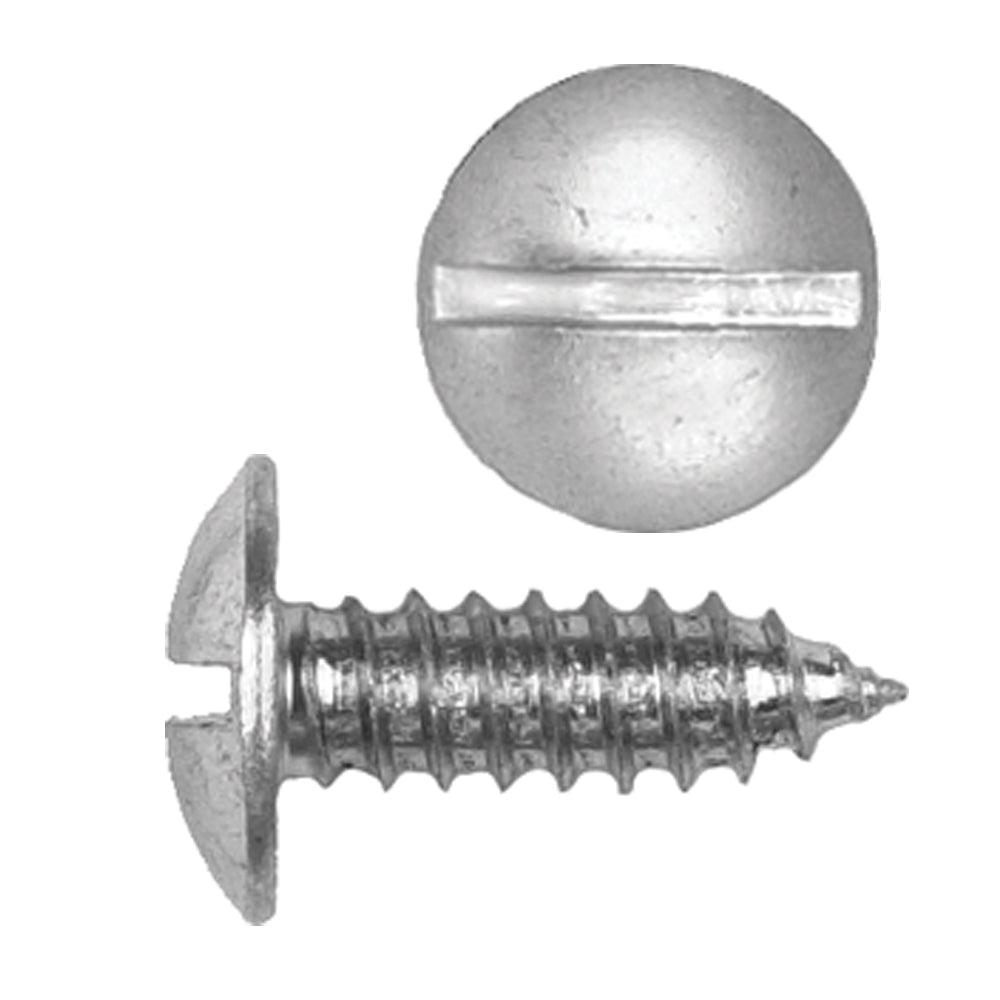 Bright Zinc License Plate Screw Slotted Truss Head Head Diam: 9/16