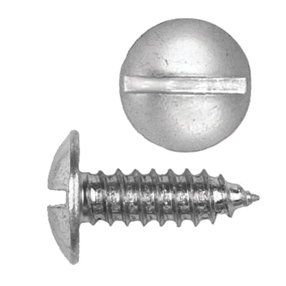 Bright Zinc Slotted Truss Head License Plate Screw | Screw Size: 1/4" (#14) x 3/4" | Head: 9/16"